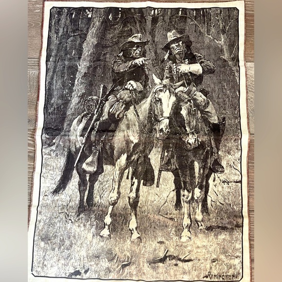 Vintage Quilted Cheyenne Scouts Patrolling the Big Timber by Frederic Remington - Picture 1 of 11